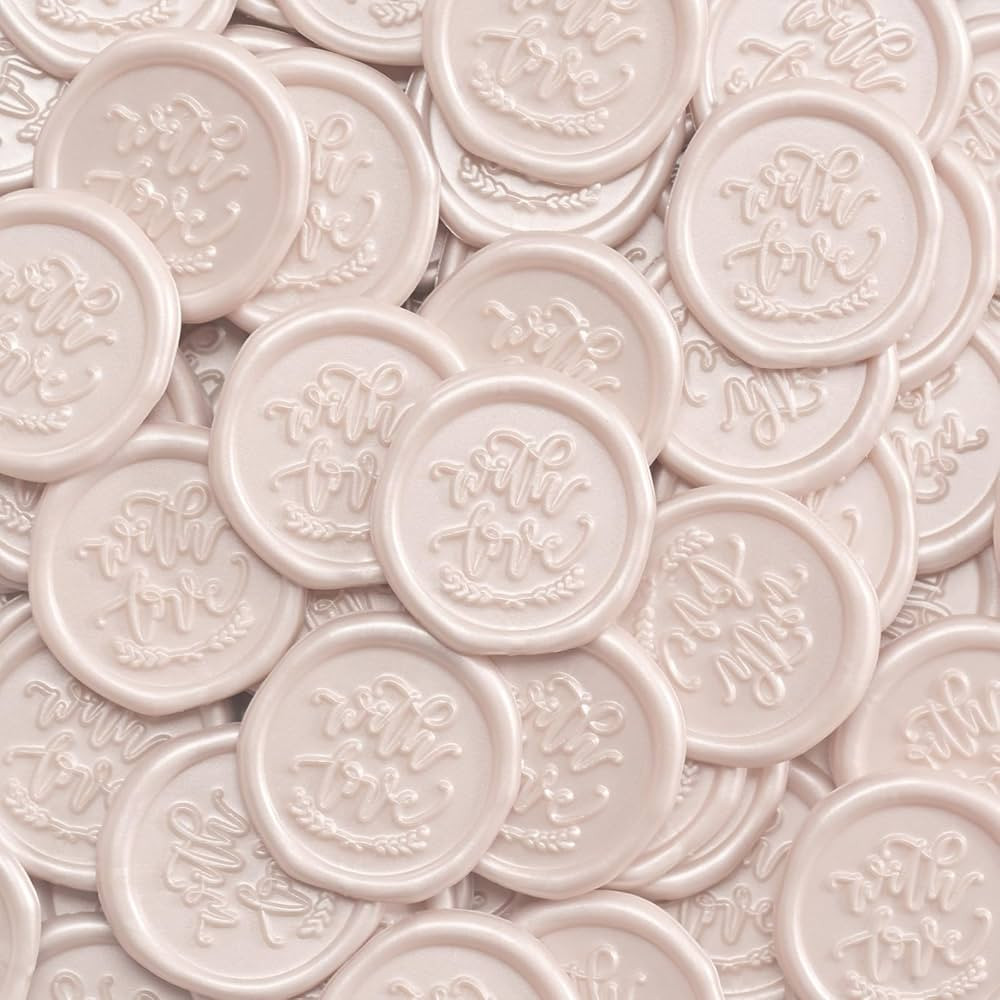 UNIQOOO Wax Seal Stickers - Wedding Invitation Envelope Seal Stickers Self Adhesive Champagne Sti... | Amazon (US)