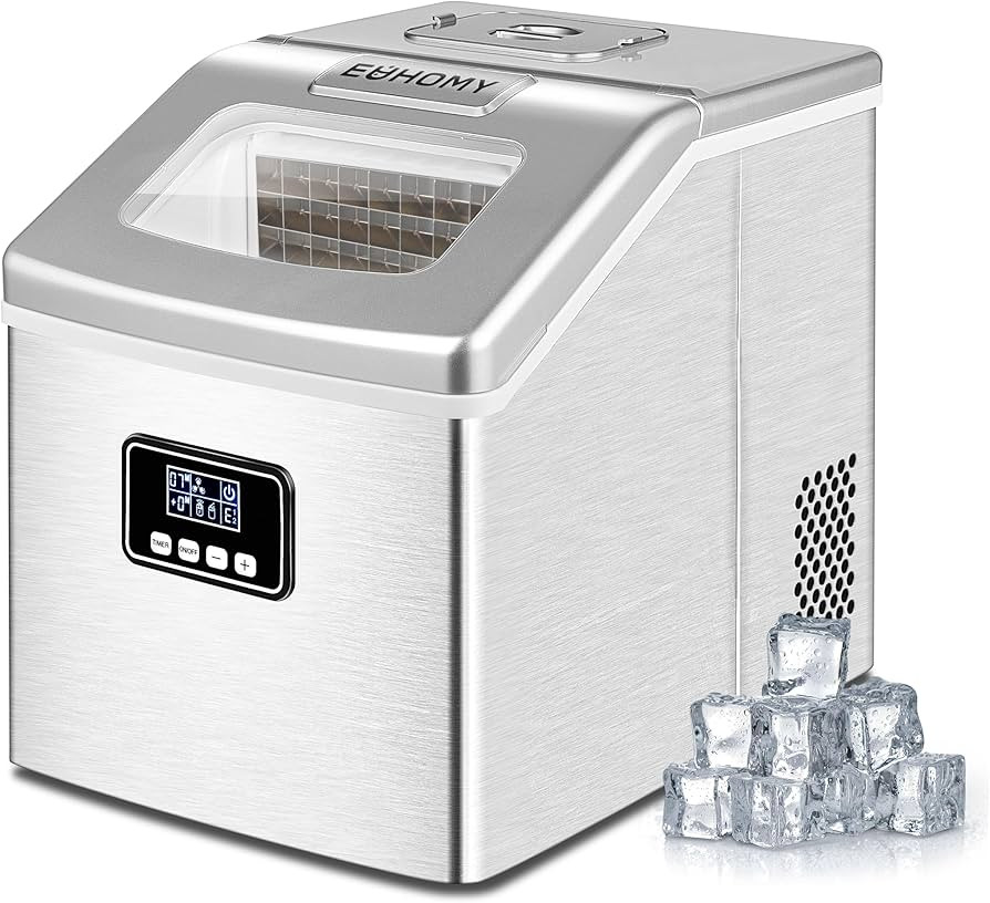 EUHOMY Countertop Ice Maker Machine, 40Lbs/24H Auto Self-Cleaning, 24 Pcs Ice/13 Mins, Portable C... | Amazon (US)