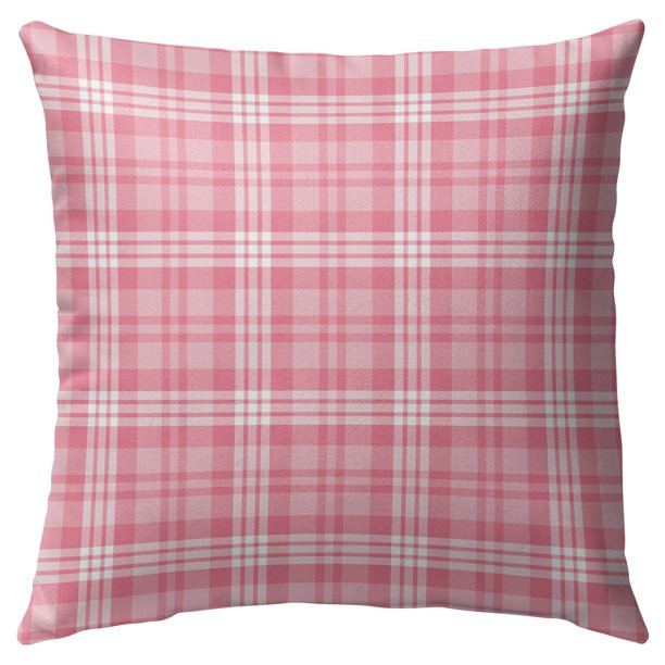 Kavka Designs Be Mine Pink Plaid Outdoor Pillow | Walmart (US)