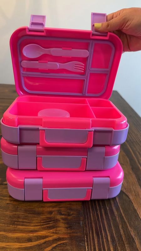 $5 bento style lunchbox- our kids are obsessed & the quality is so good for the price! Easy to open too!

Kids snacks, toddler mom, prek mom, travel kid essential, 

#LTKfamily #LTKkids #LTKitbag