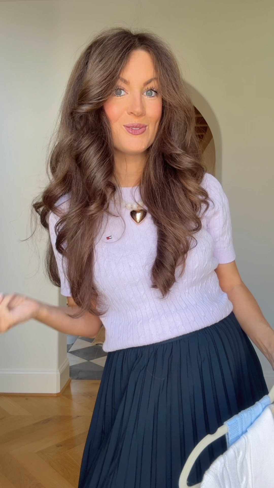 @Tommy Hilfiger cable knit sweaters are 30% off right now + get an extra discount with code SAVE! I’m wearing this short-sleeve cable knit sweater in the color “Lilac Sprig,” size Small (I sized up one size for pregnancy!). 

#ad #tommyfamily 


#LTKSaleAlert #LTKootd #LTKgrwm