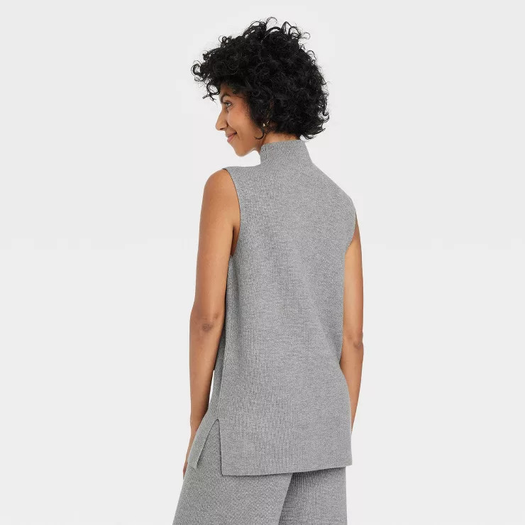 Women's Mock Turtleneck Ribbed Sweater Vest - A New Day™ | Target