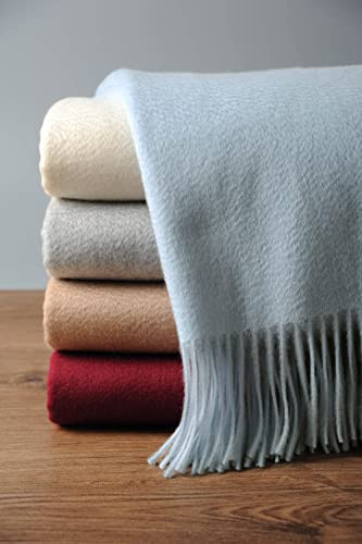 EP Mode 100% Pure Cashmere Throw Blanket for Sofa, Classic Design with Gift Box (Baby Blue) | Amazon (US)