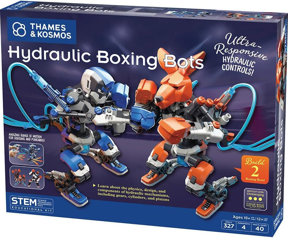 Thames & Kosmos Hydraulic Boxing Bots STEM Experiment Kit | Build Two Hydraulic-Powered Boxing Robots! | Explore Hydraulic, Water-Powered Systems | Challenge a Friend to a Robot Duel! | Amazon (US)