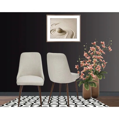 2 Beige Dining Chair , Modern - High Back Design And Metal Legs For Style Mid-century Soft Upholstery A Look | Wayfair North America