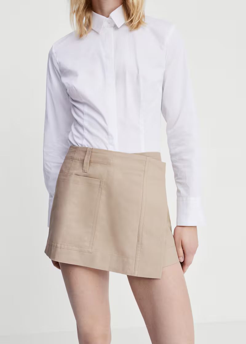 Wrap mini-skirt with pockets -  Women | Mango USA | MANGO (US)