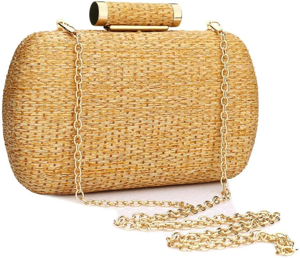 YYW Straw Clutch Purse for Women Wedding Hand-Woved Evening Straw Handbag Party Wedding Summer Be... | Amazon (US)