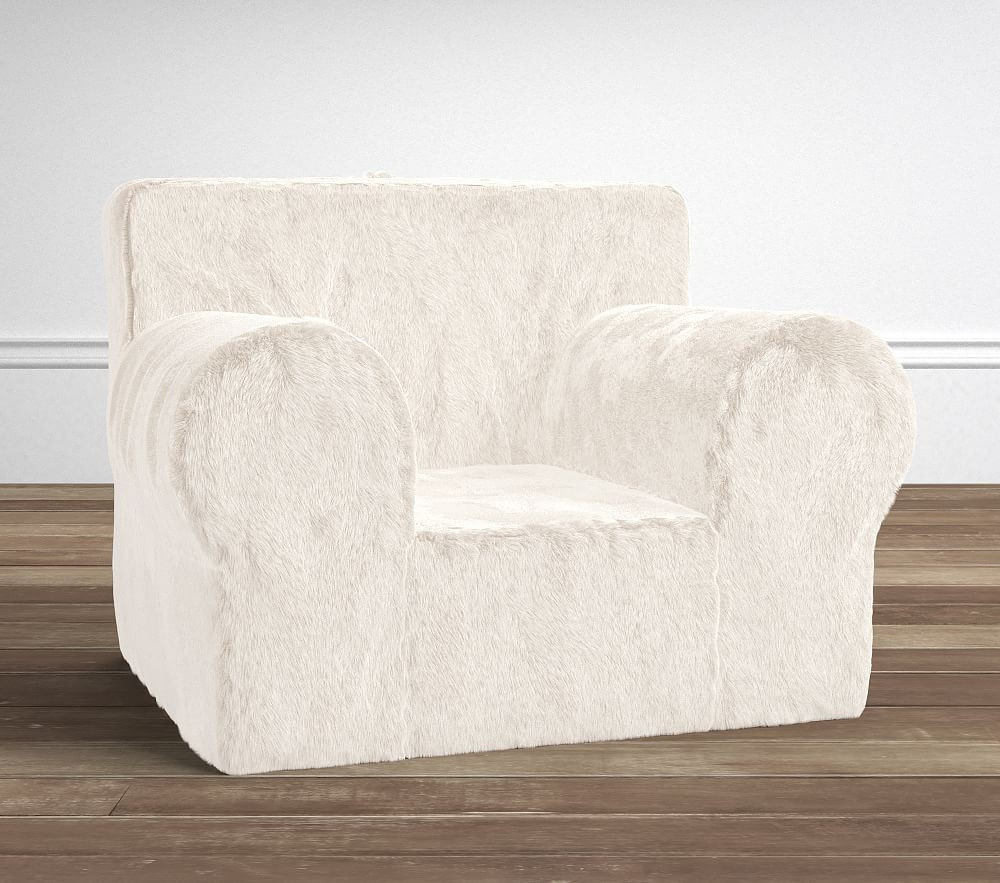 Ivory Faux Fur Oversized Anywhere Chair(R) | Pottery Barn Kids