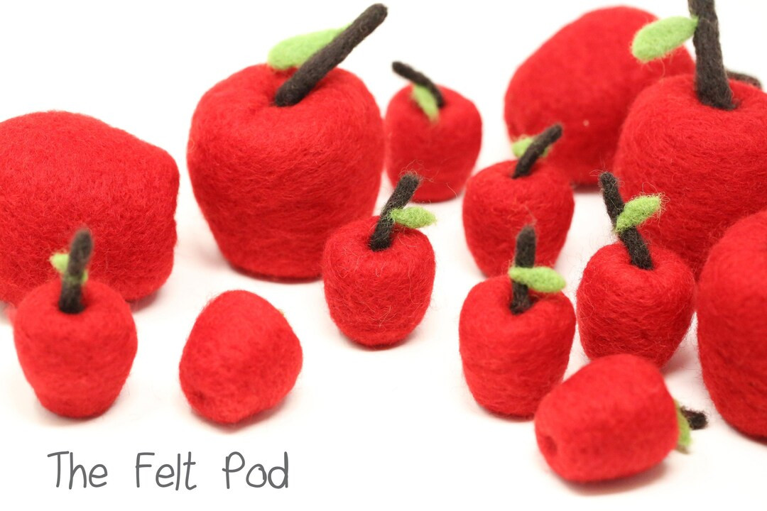 Felt Apples Whole Apples Whole Felt Apples Felt Shapes 2 Sizes Available - Etsy | Etsy (US)