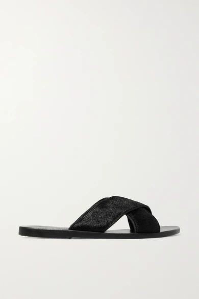 Ancient Greek Sandals - Thais Calf Hair Slides - Black | NET-A-PORTER (UK & EU)