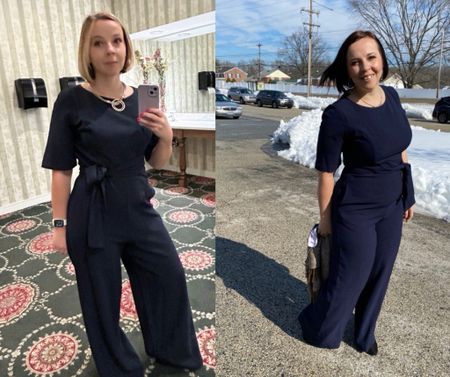 Found a photo of me right after my second pregnancy and me now. 
This jumpsuit hid everything I didn’t want to show, and it still fits nicely after all the baby weight has gone.

#LTKworkwear #LTKmidsize #LTKbump