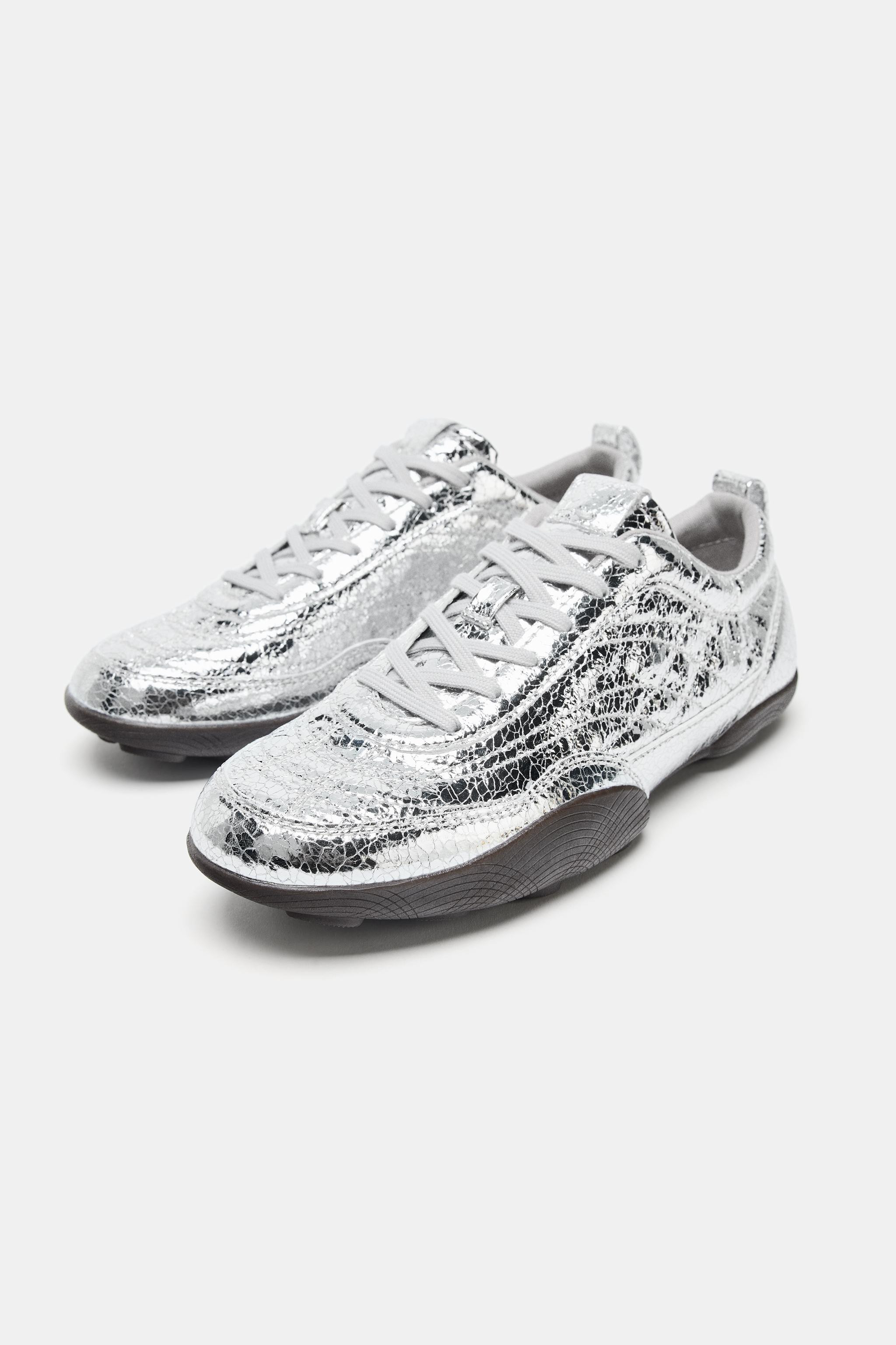 METALLIC-EFFECT RUNNING SHOES | Zara US