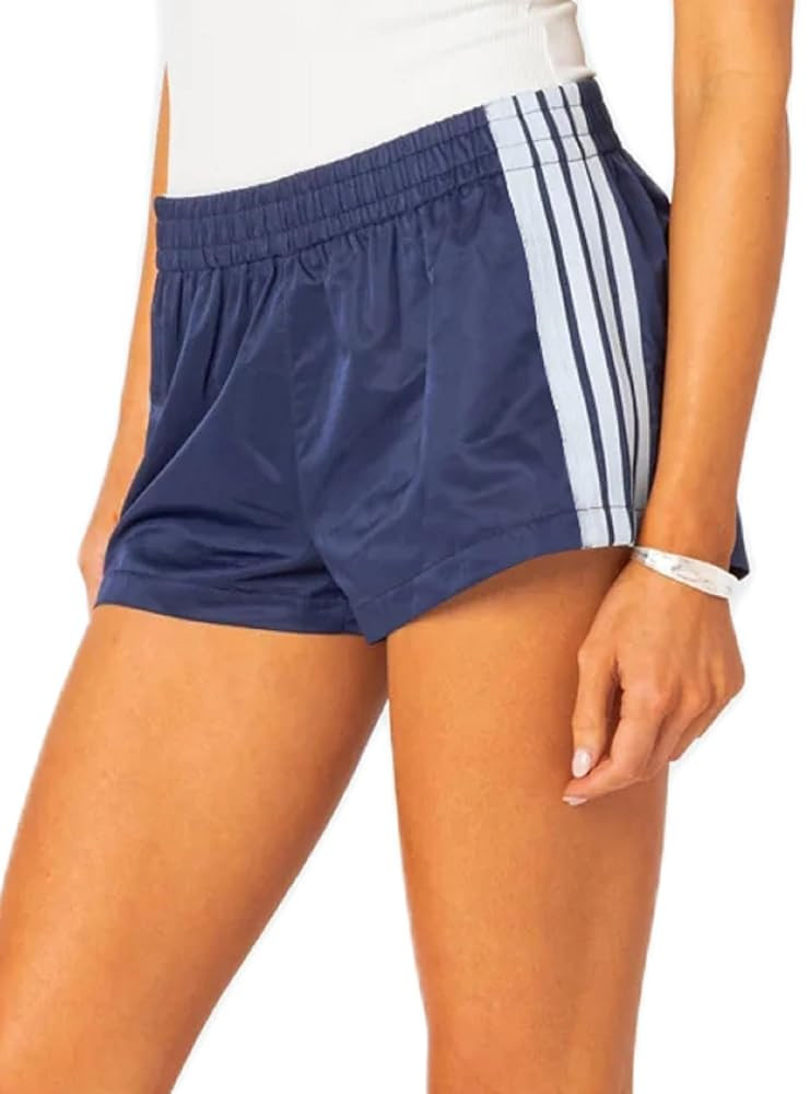UAURORAO Women Striped Athletic Shorts Elastic Waist Side Stripe Casual Shorts Loose Patchwork Wo... | Amazon (US)