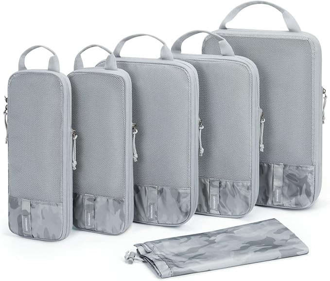 Compression Packing Cubes, BAGSMART 6 Set Packing Organizers for Travel, Expandable Luggage Organ... | Amazon (US)