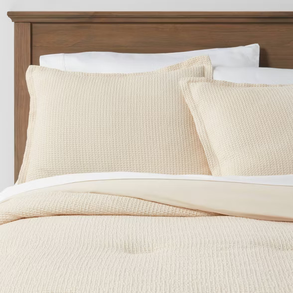Washed Waffle Weave Comforter & Pillow Sham Set - Threshold | Target