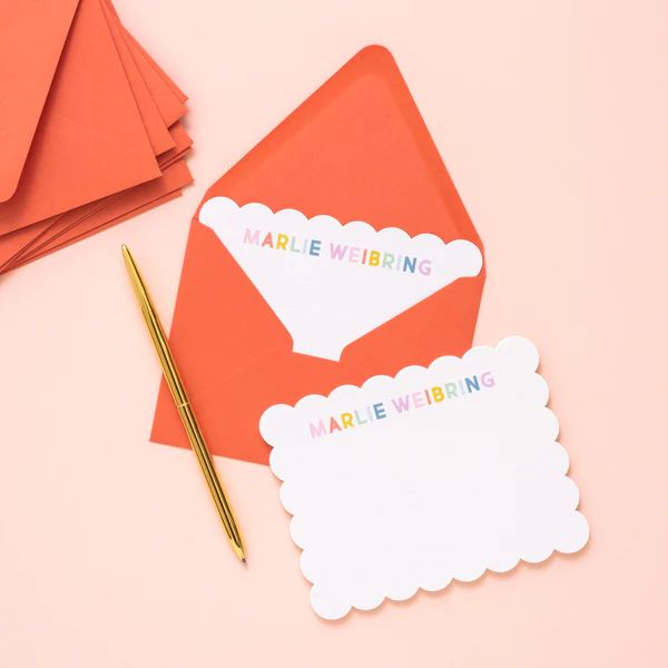 Personalized Spring Scallop Stationery | Joy Creative Shop