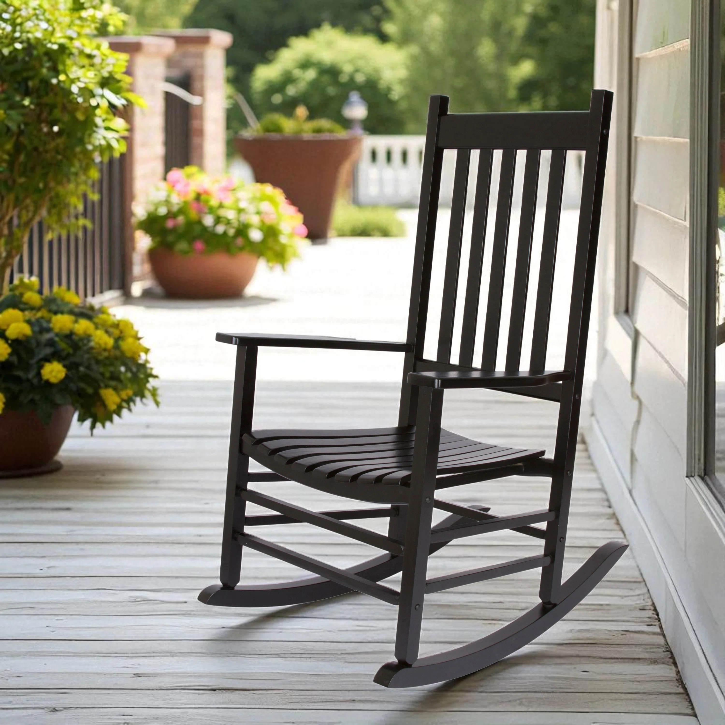 Outdoor Emjay Rocking Solid Wood Chair | Wayfair North America