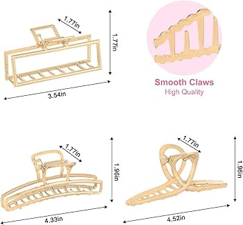 LUKACY 6 Pack Large Metal Hair Claw Clips - 4 Inch Big gold hair clips,Perfect Jaw hair clamps fo... | Amazon (US)