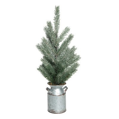Transpac 20 Inch Green Artificial Christmas Tree in Galvanized Milk Jug Perfect for Holiday Decor | Target