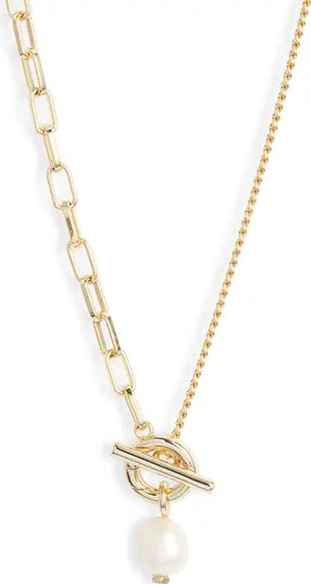 Leighton Cultured Freshwater Pearl Toggle Necklace | Nordstrom