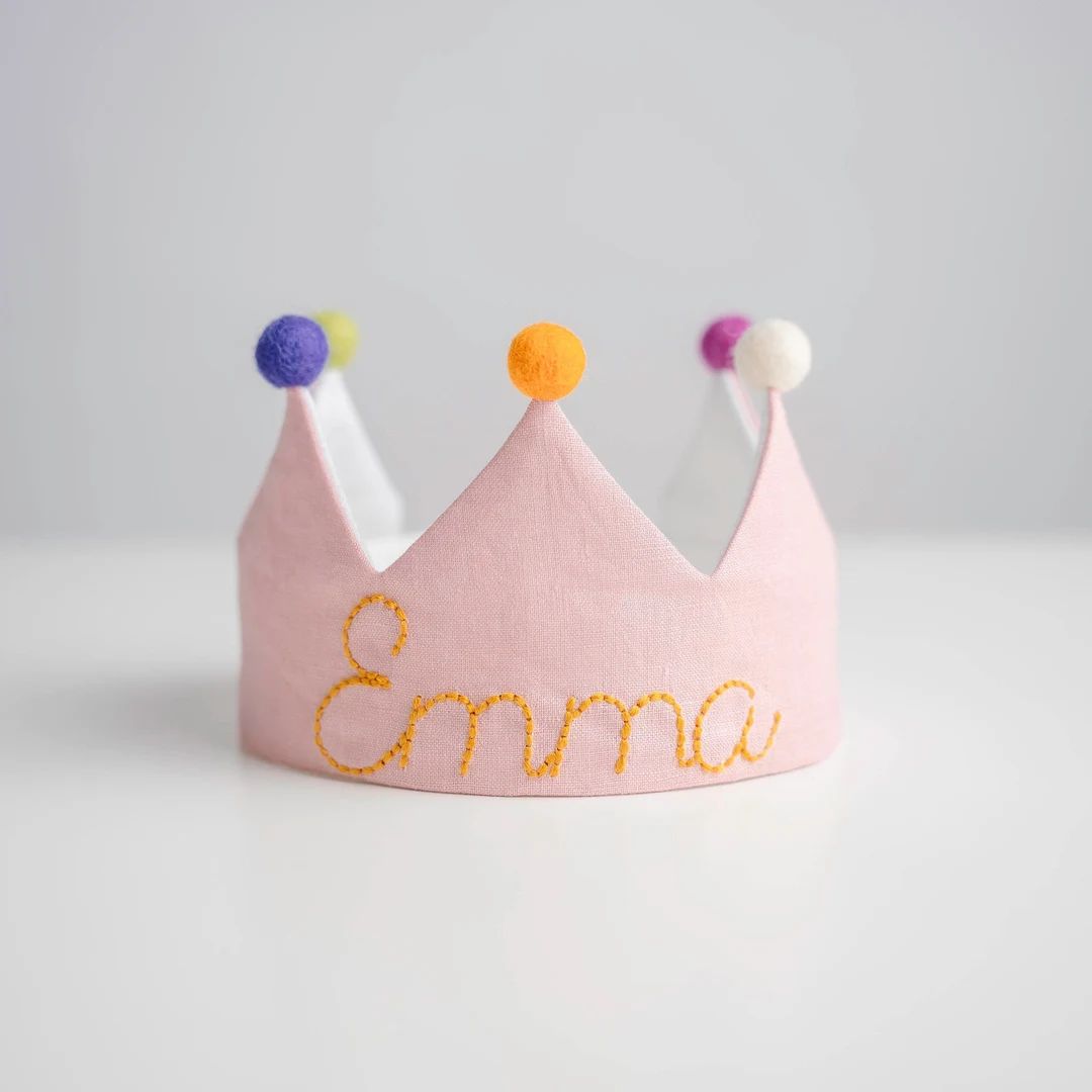 Hand Embroidered Crown for Baby and Children's Birthdays | Personalized Keepsake for First Birthd... | Etsy (US)