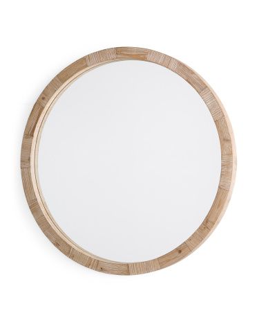 31in Textured Wood Wall Mirror | TJ Maxx