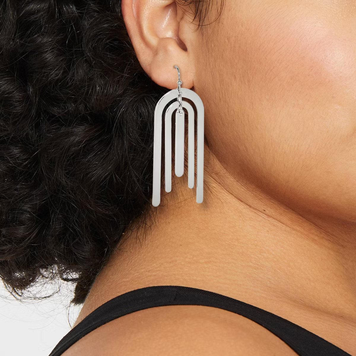U Shaped Bar Drop Earrings - Universal Thread™ Silver | Target