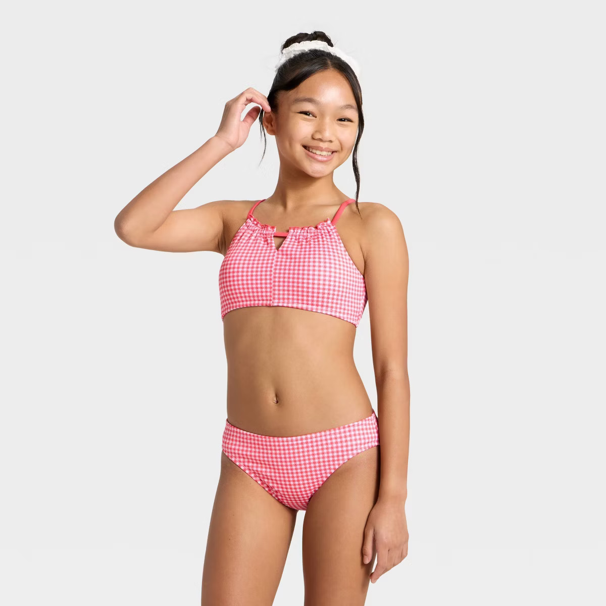 Girls' Popcorn Gingham Bikini Set - art class™ Pink | Target