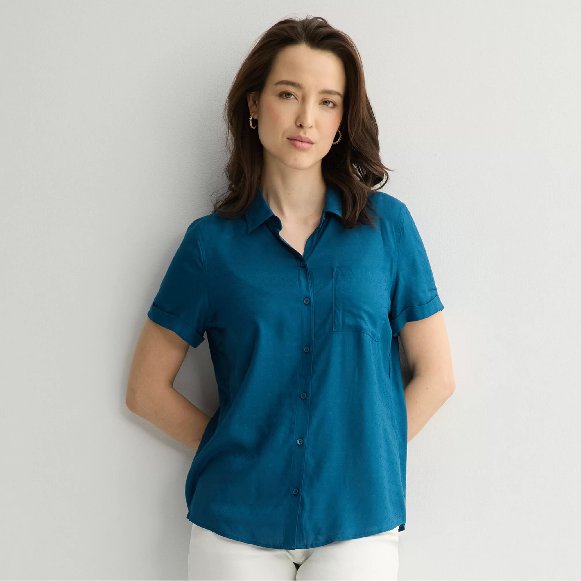 Women's Croft & Barrow\u00ae Camp Shirt | Kohl's