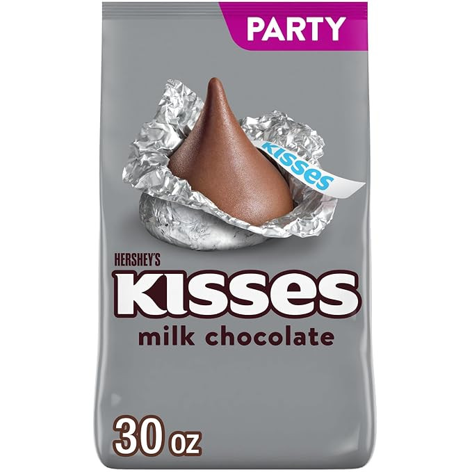 HERSHEY'S KISSES Milk Chocolate Candy Bulk Party Pack, 30 oz | Hershey Kisses Bulk, Kosher and Gl... | Amazon (US)