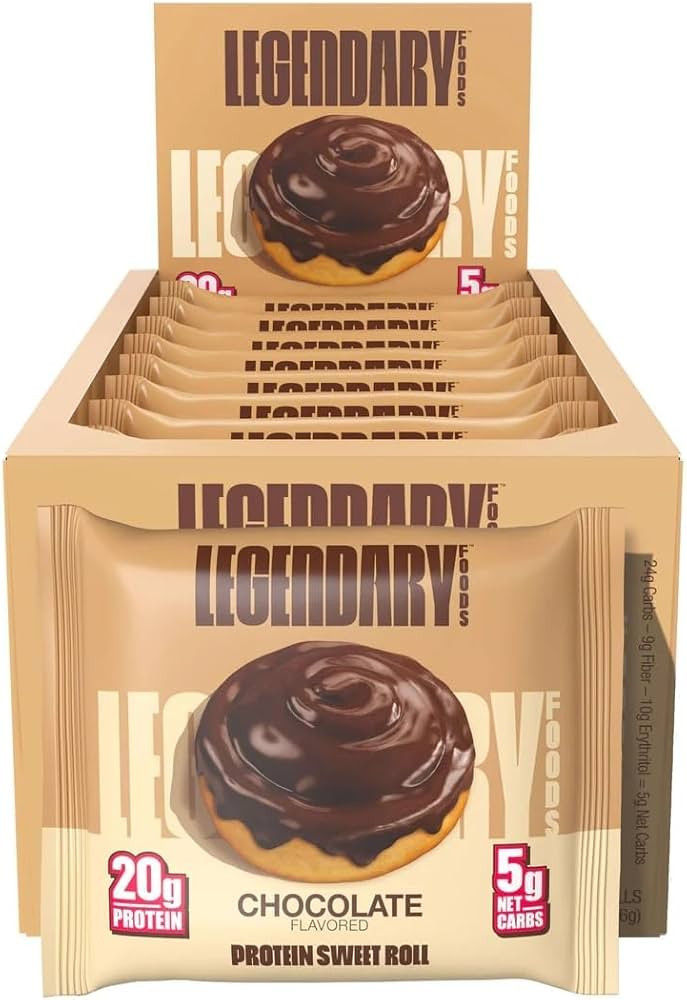 Legendary Foods 20g Protein Chocolate Sweet Roll - Premium High Protien Bars, Low Carb Meal Repla... | Amazon (US)