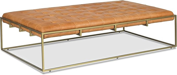 Edgemod Curio Ottoman in Saddle Tan | Amazon (US)