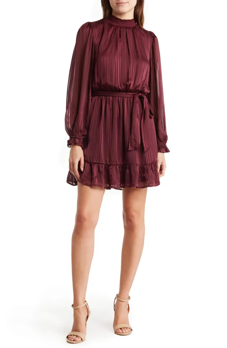 Lush Satin Shadow Stripe Mini Dress | Nordstromrack | Nordstrom Rack