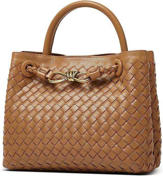 URAWOW Woven Bags for Women Bowknot Tote Hobo Shoulder Crossbody Bags PU Leather Handwoven Woven ... | Amazon (US)