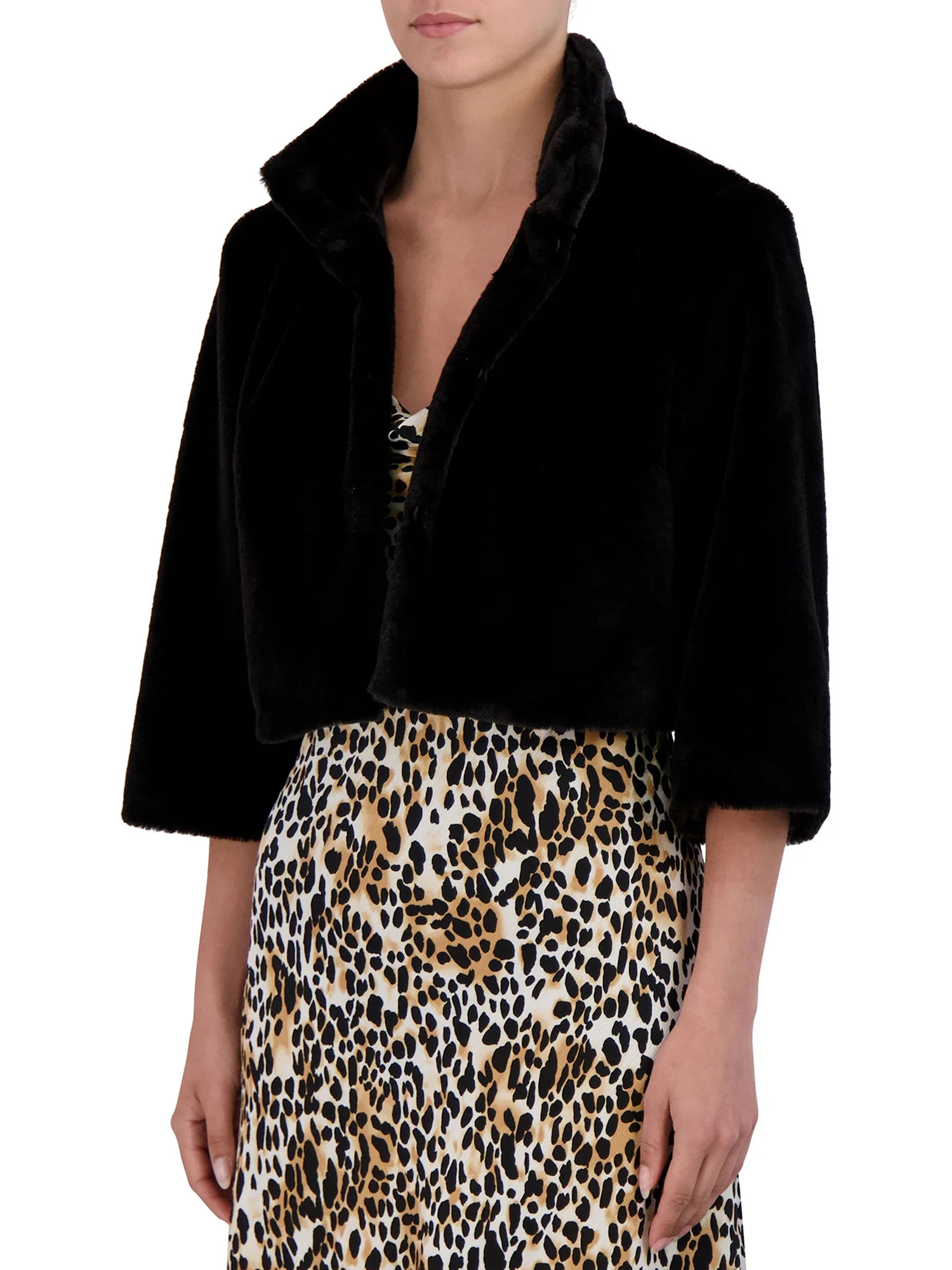 BCBG Paris Women's Winter Faux Fur Shrug - Walmart.com | Walmart (US)