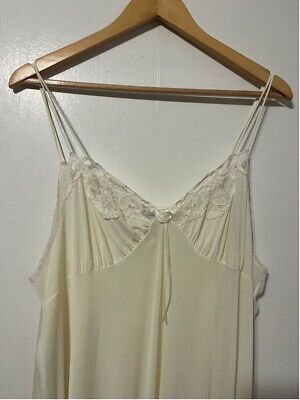 Vintage Wedding Cream/Ivory Lace Dainty Maxi Slip Dress Size Large  | eBay | eBay US