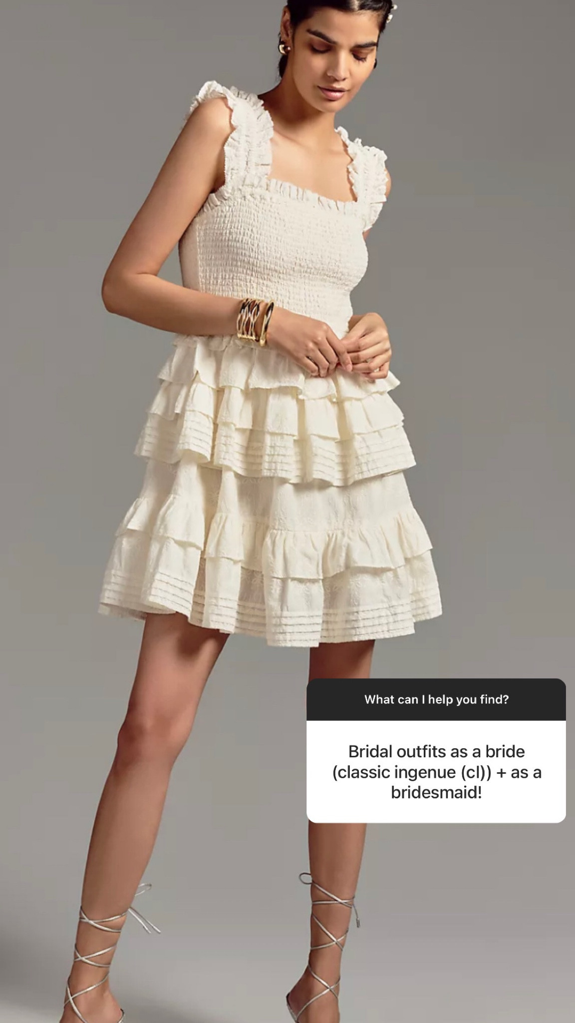 Ivory Bride dresses for Autumns, house of Colour autumn, classic ingenue, ruffle mini dress, smocked dress, cream

#LTKsalealert #LTKwedding #LTKstyletip