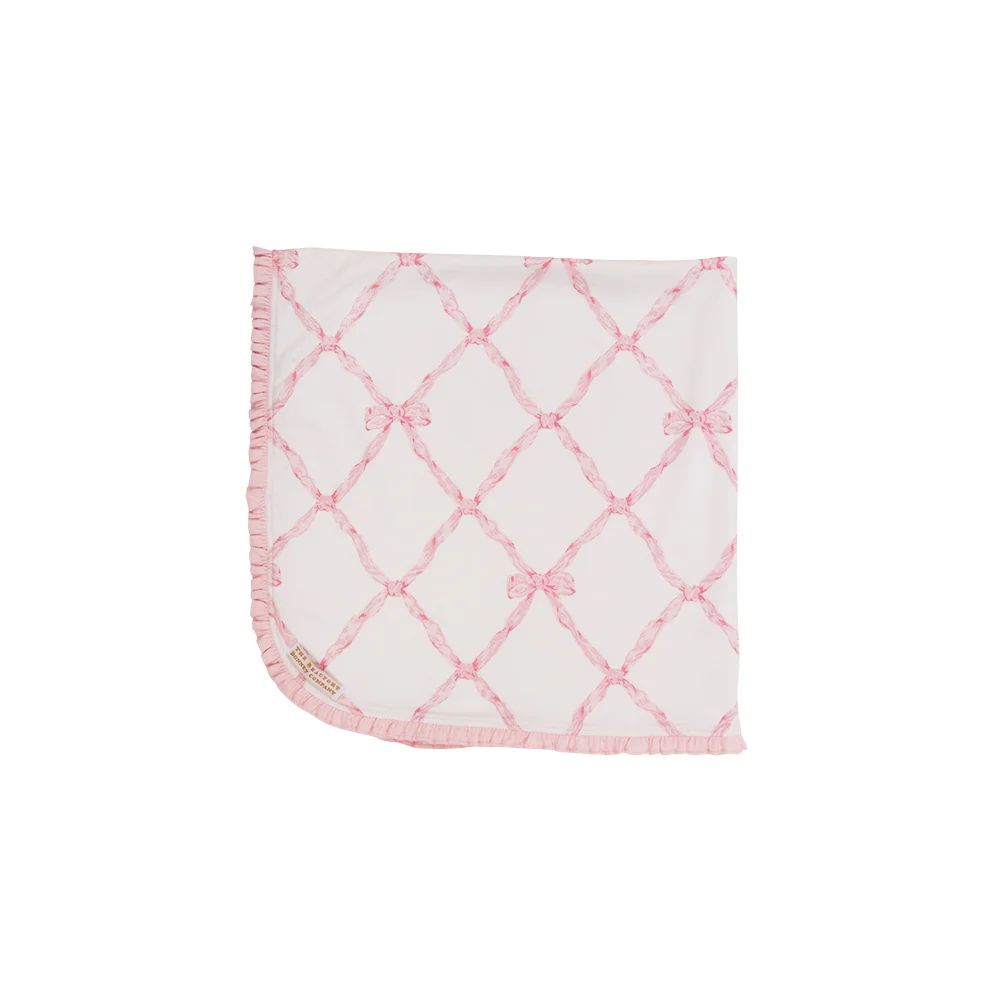 Baby Buggy Blanket - Belle Meade Bow with Palm Beach Pink | The Beaufort Bonnet Company