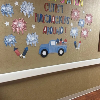 Fireworks July 4th Patriotic Bulletin Board Summer Bulletin Board Kit - Etsy | Etsy (US)
