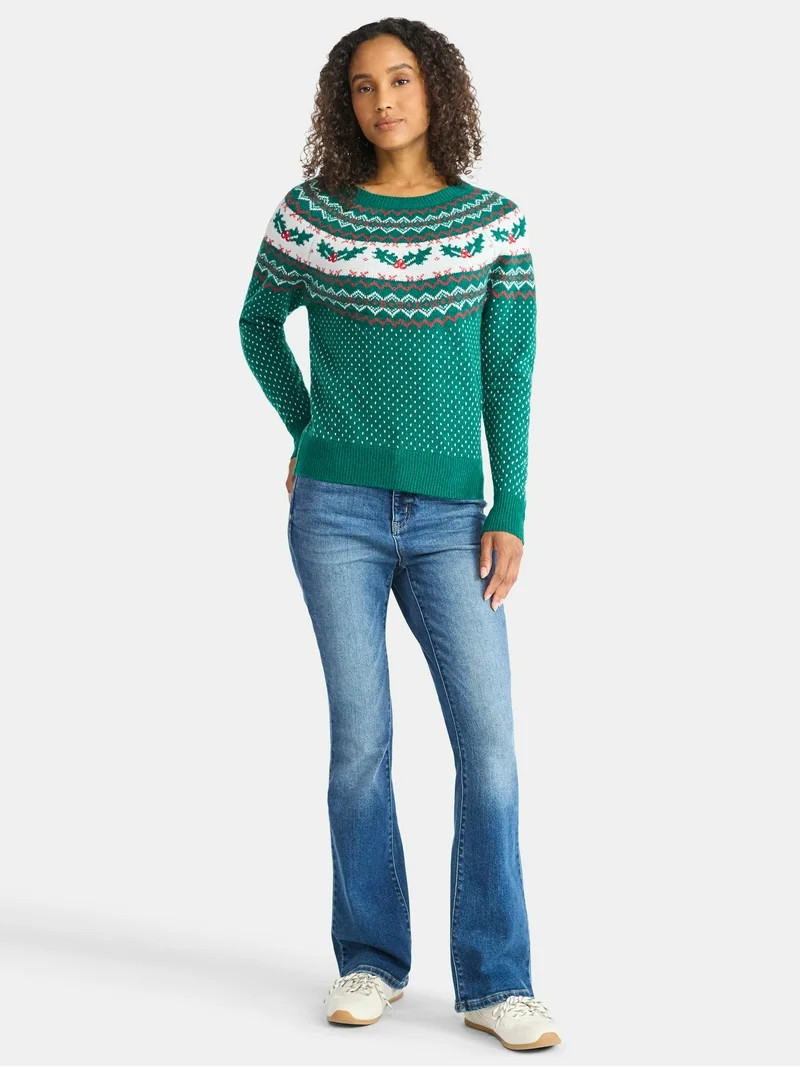 Holiday Time Women's and Women's Plus Pretty Christmas Sweater, Sizes XXS-3X | Walmart (US)