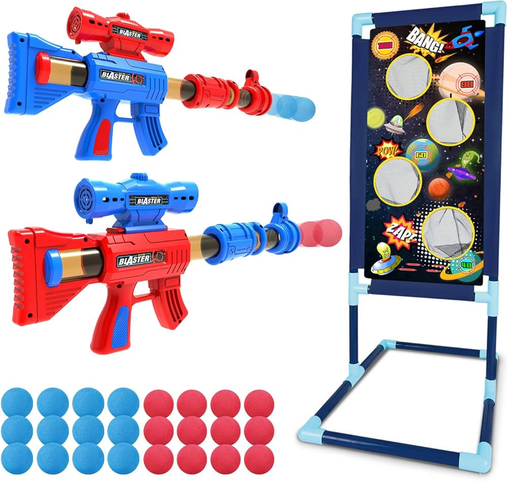 LURLIN Shooting Game Toy for Age 6, 7, 8,9,10+ Years Old Kids, Boys - 2pk Foam Ball Popper Air Gu... | Amazon (US)