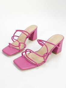 Thin Strap Chunky Heeled Mule Sandals
   SKU: sx2205114022869009      
          (624 Reviews)
  ... | SHEIN