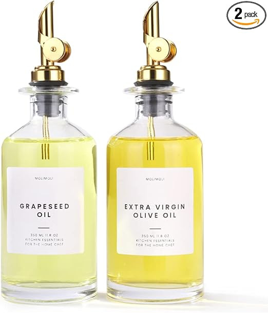 Molimoli Olive Oil Dispenser Bottle for Kitchen, Oil Dispenser w. Weighted Pourer, Glass Bottle D... | Amazon (US)