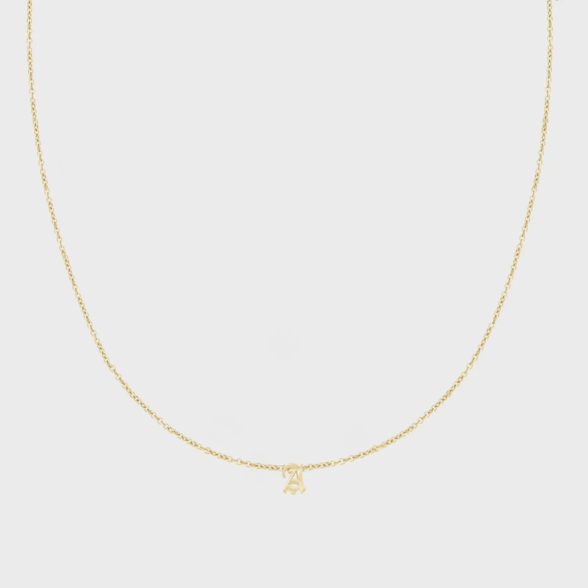 14k dainty old english initial necklace - 1 letter / diamond | Cuffed by Nano