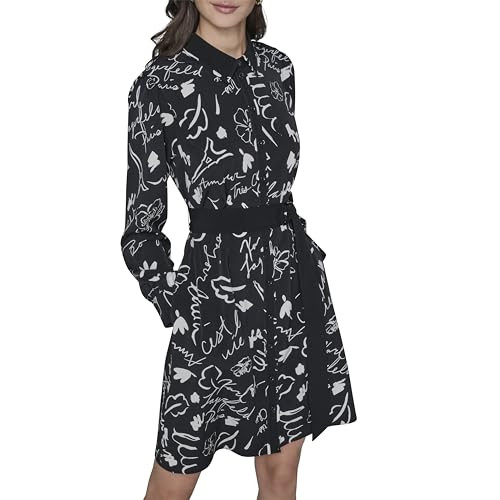 KARL LAGERFELD Paris Women's Dress, Black/Birch, 6 | Amazon (US)