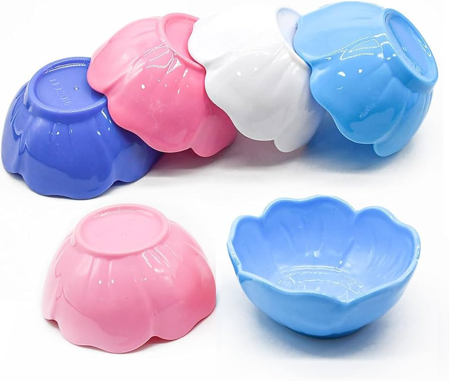 6Pcs Professional Plastic Facial Mask Mixing Bowls Flower Shaped Diy Face Mask Bowl Colorful Mud ... | Amazon (US)