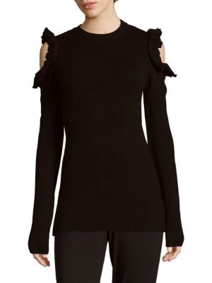 Saks Fifth Avenue - Ruffled Cold Shoulder Sweater | Saks Fifth Avenue OFF 5TH