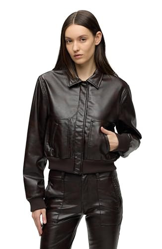 HUDSON Women's Bomber Jacket, Marbled Vegan Leather | Amazon (US)