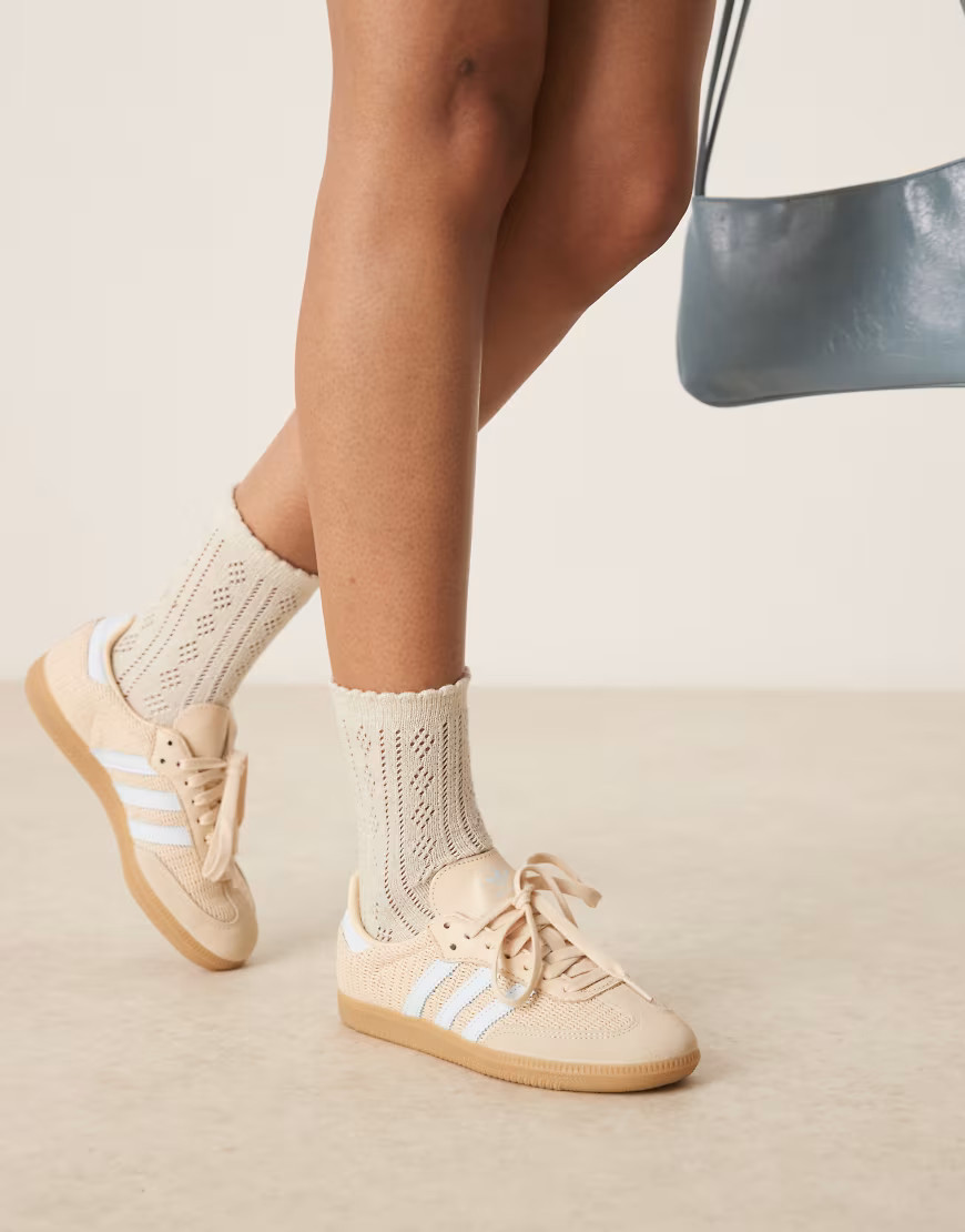 adidas Originals samba sneakers in beige and blue-Neutral | ASOS (Global)