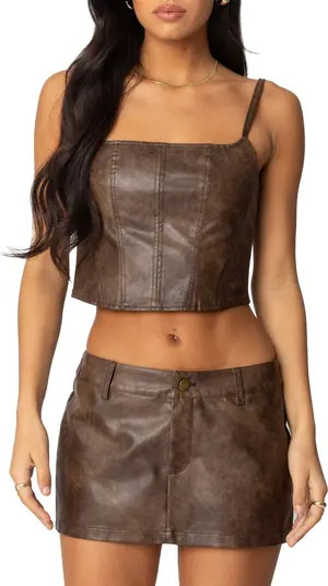 Faux Leather Crop Top | Nordstrom